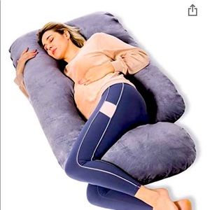 Grey velvet 57 Inch Pregnancy Pillow never used